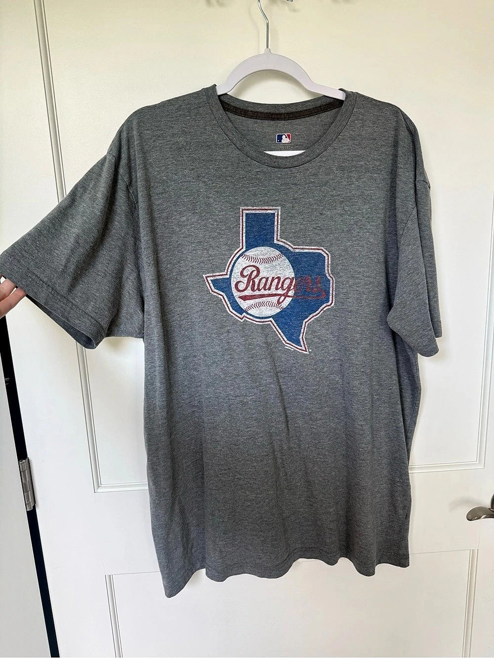 MLB Texas Rangers Baseball Graphic Tee Gray - 2XL